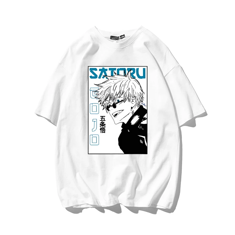 

Japanese Trendy Brand Animation Two-dimensional Spell Return To Fight Five Wushu Summer Male and Female Couples Short Sleeves