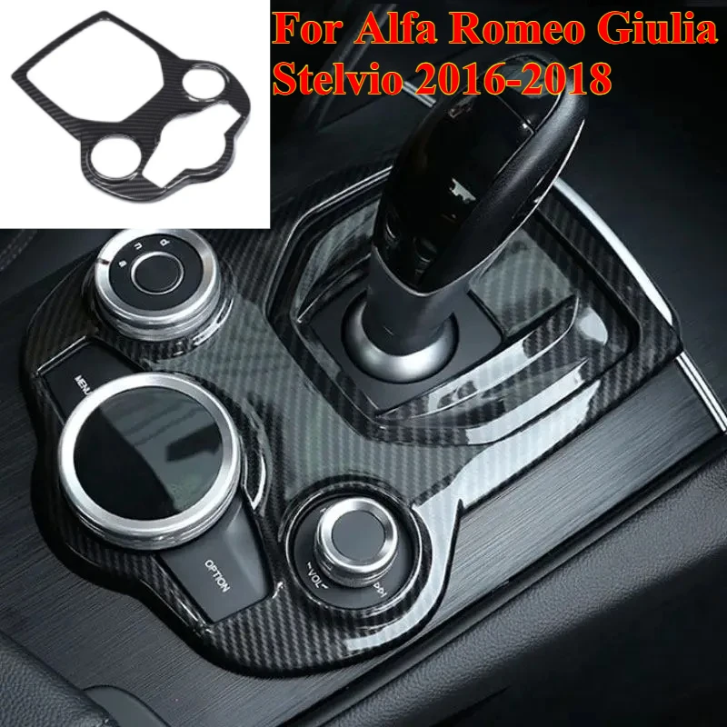 

1PCS ABS Carbon Fiber For Alfa Romeo Giulia Stelvio 2016-2018 Car Accessories Console Gear Shift Panel Frame Cover Trim