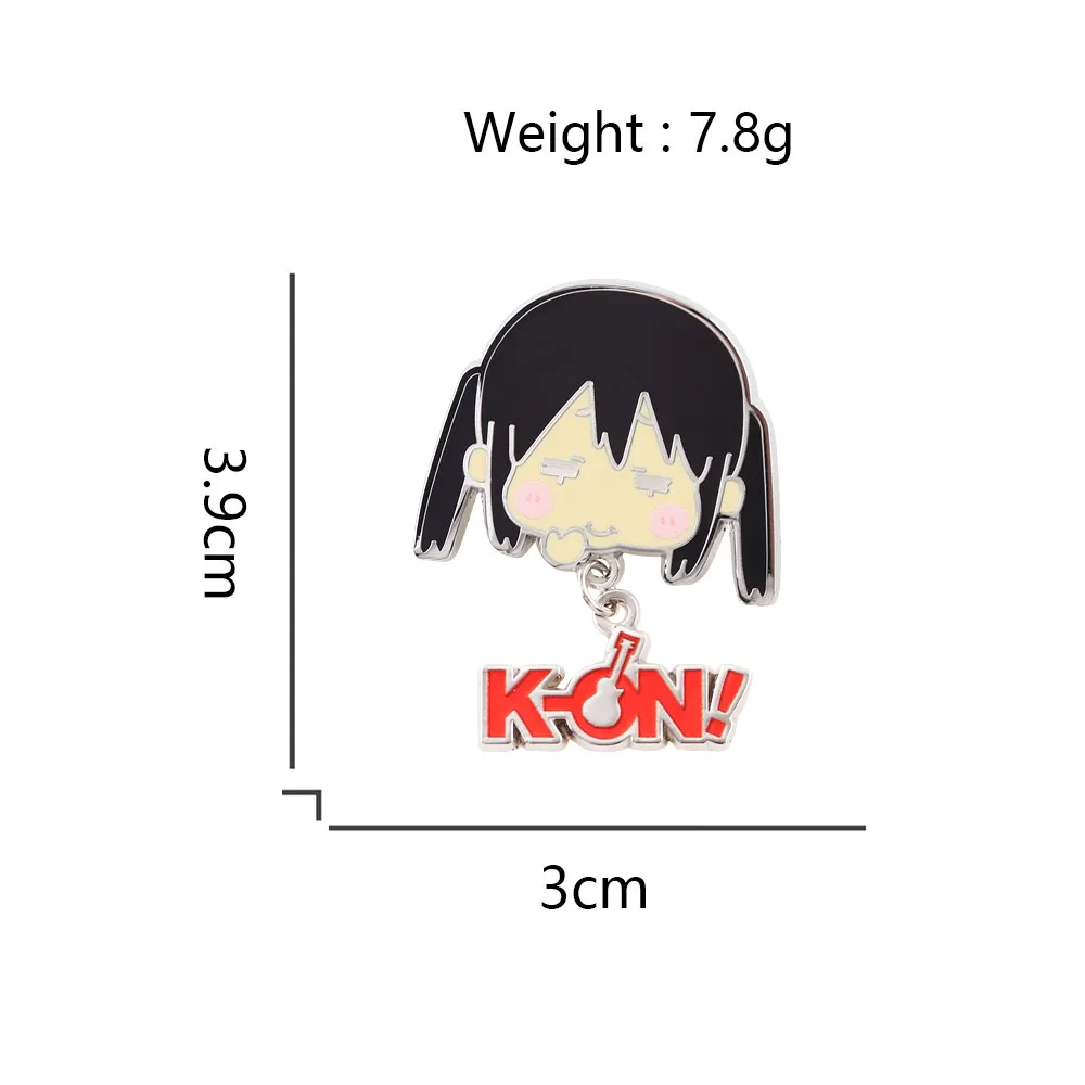 Anime K-ON Nakano Azusa Charakter Emaille-Pin Niedliche Cartoon-Brosche mit zwei Schwänzen Modisches Accessoire Fan-Merchandise Sammlerstück – Detail 3
