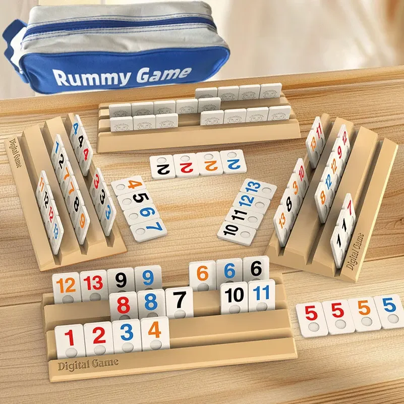 M/L/XL Digital Game Set, Travel Rummy, Mahjong, Rummybrix, Number Game Cards - Adult Leisure Party Board Game Travel Game