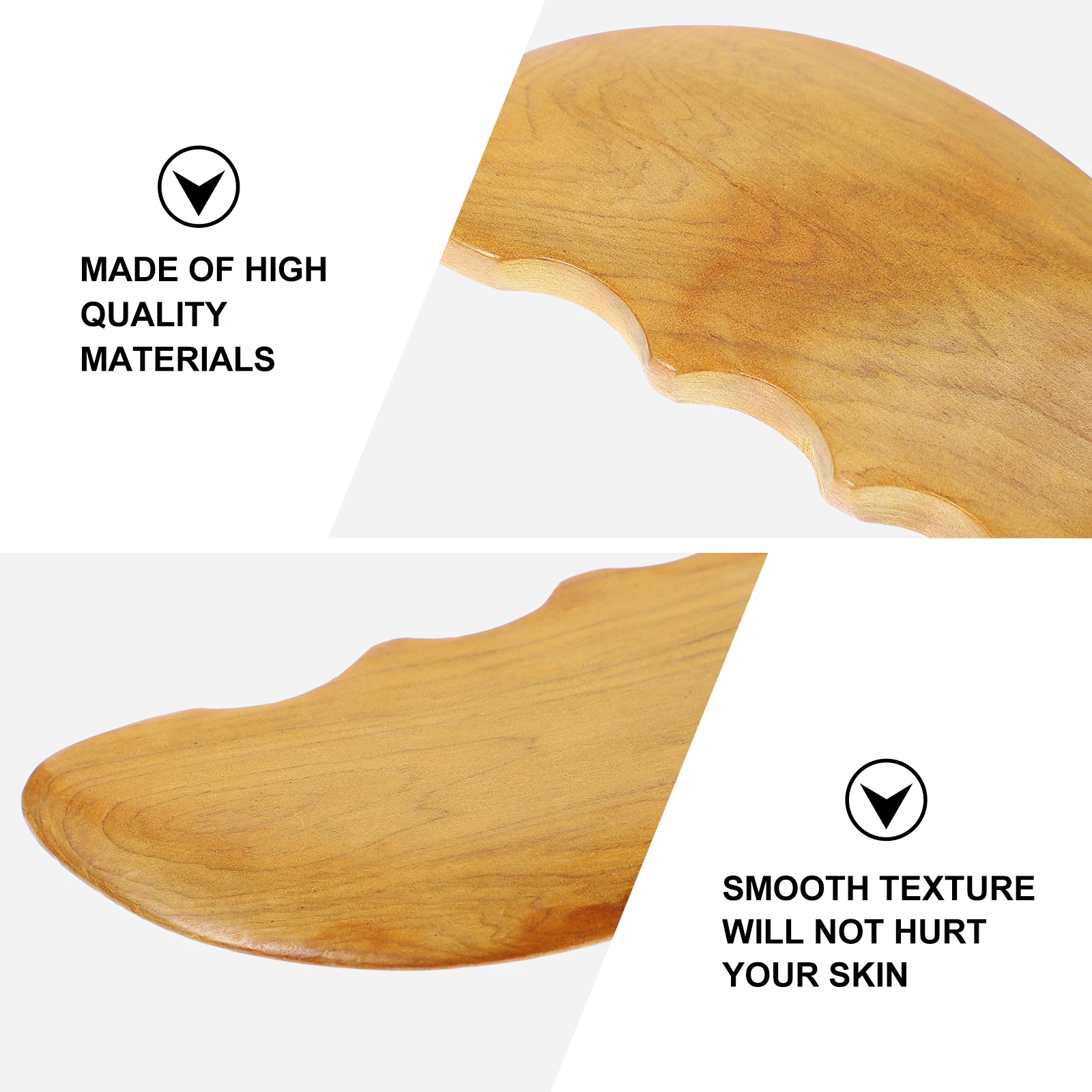 

2pcs Gua Sha Massage Tool Wood Body Scraping Board Physical Therapy Plate Face Scraper Durable Eco-Friendly Back Massager