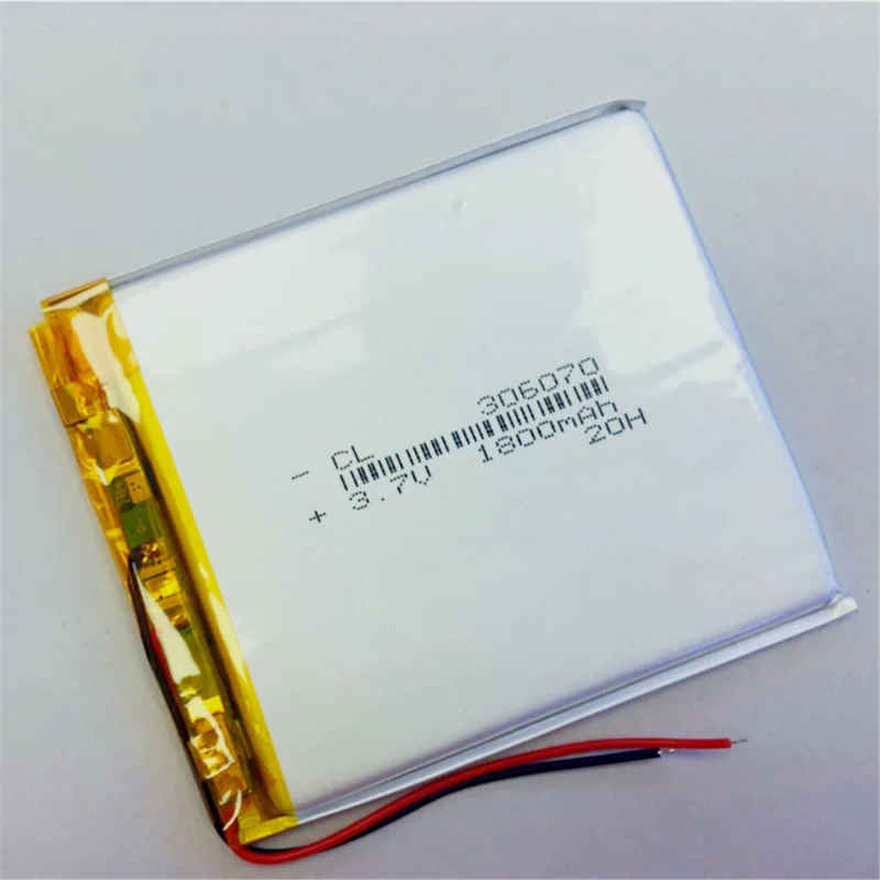 Spare for 3.7V Li‑Polymer Battery 306070 1800mAh Car DVR MP4 MP5 Repeater