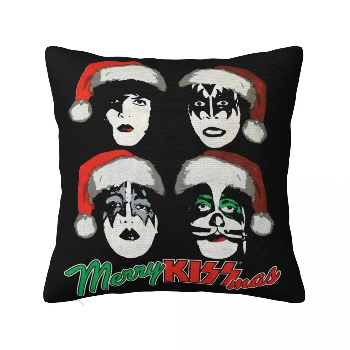 Kiss Band Merry Kissmas Christmas Reprinted Black Unisex S 234Xl P191 Middle Aged Cool Best Selling Pillow Case