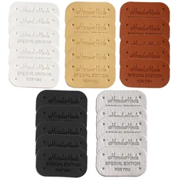 100Pcs Faux Leather Tags For Clothes Handmade Gift Handcraft Faux Leather Labels DIY Sewing Tags Garment Accessories