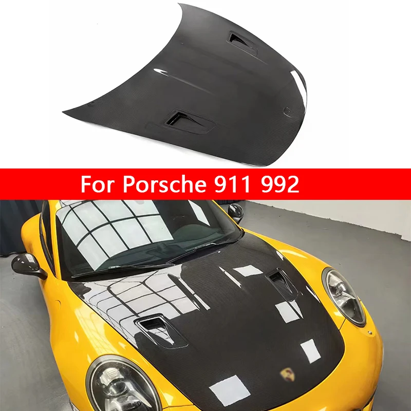 

For Porsche 911 992 Carbon Fiber Hood Engine Cover Hood Car Headliner Hood Cover V Style Car Accessories