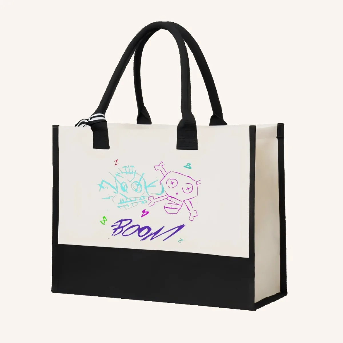 جينكس بود باوب بوم قرد كلاسيكي 2026 وصل حديثًا موضة عملية واسعة قابلة لإعادة الاستخدام حقيبة حمل نمط طباعة 2 لهجة شديدة التحمل #4