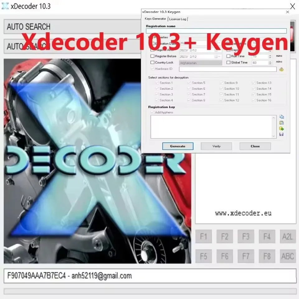 الماسح الضوئي Xdecoder 10.3 obd2 مع مزيل Keygen DTC Crack DTC OFF حذف برنامج الإصدار الكامل لـ Hy/undai/VAG EDC15 EDC16 EDC17
