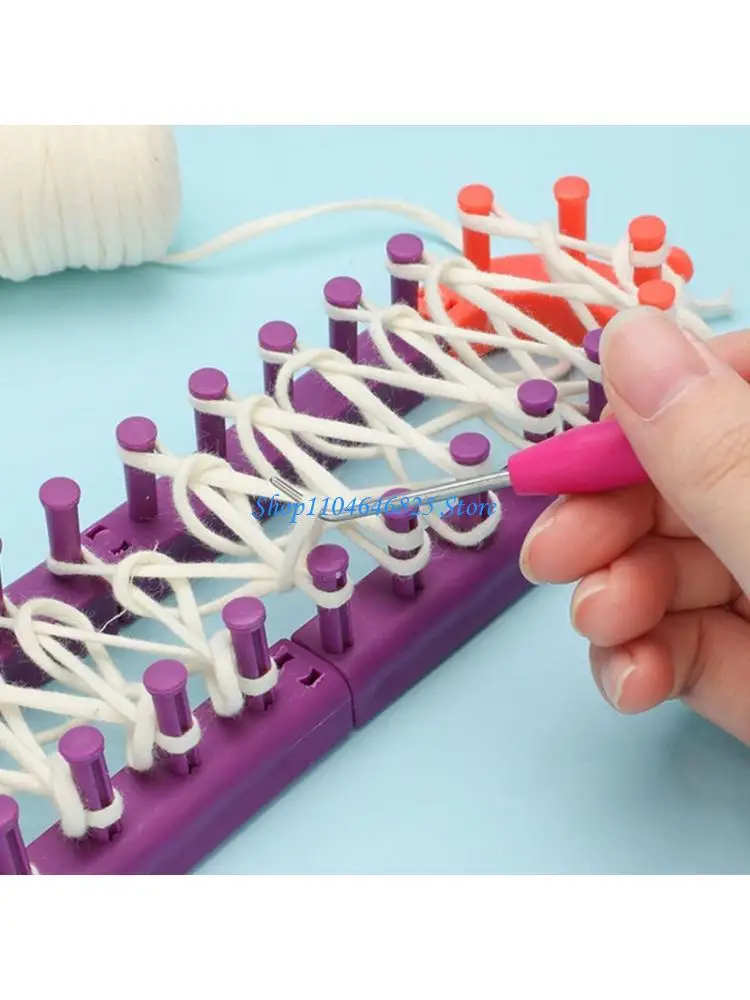 

Beginner Knitting Weaving Set Children Scarf Round Handmade Braided Frame Long Rings Knit Tool