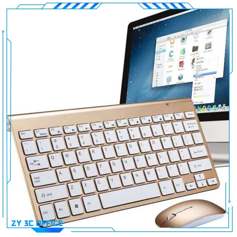 2024 New Ultra-Thin 2.4g Wireless Bluetooth Keyboard  Mouse Set Home Business Office Mute Special Laptop Desktop Universal