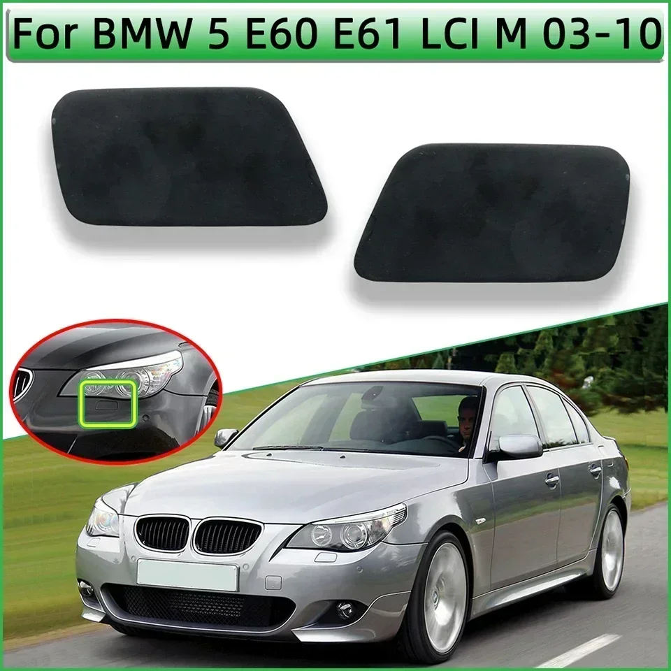 Headlamp Washer Nozzle Cover For BMW 5 E60 E61 LCI M-Sport 2003-2010 #51117897211 High Quality Spray Paint Black White Silver