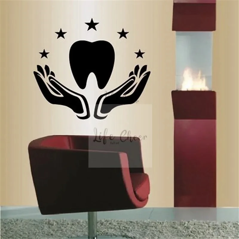 

Teeth Stomatology Care Vinyl Wall Stickers Dental Clinic SIgn Window Poster Tooth Studio Center Removable Wall Decal