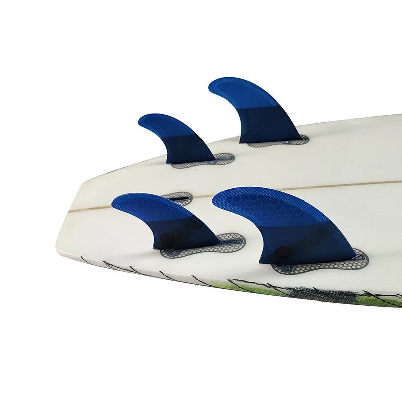 Upsurf fcs2 aletas quad fin conjunto barbatanas de surf g5 + gl mlticolor fibra de vidro favo de mel prancha surf acessório acessórios