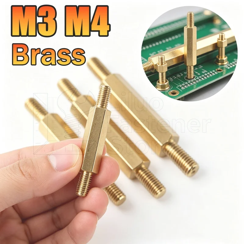 M3 M4 Hex Brass Motherboard Standoff Male To Male Board Rack Stud Spacing Screws Hexagonal PCB Column Pillar Spacers Standoffs