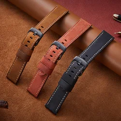 UTHAI G37 Geniune High End Vintage Waterproof Calfskin Strap 20 22 24mm Strap for Samsung Watch Strap for Huawei Watch watchband