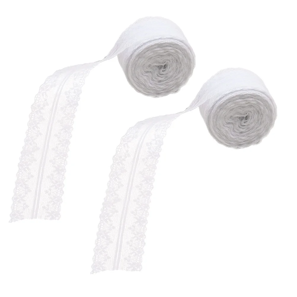 

3 Rolls 30m Lace Trim Ribbon Crochet Lace for Bridal Wedding Costume Table Runner Decoration Crafts White Ribbon Trim