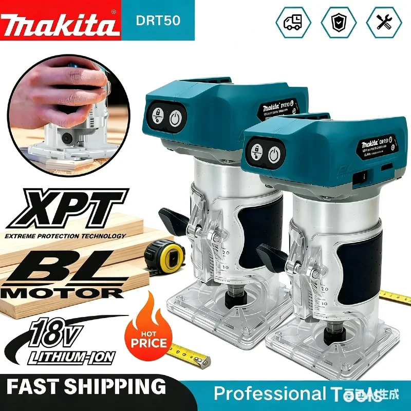 Makita DRT52 Cordless Trimmer Rechargeable Trimming Machine Brushless Slotting Tool Milling Woodwork Engraving Machine