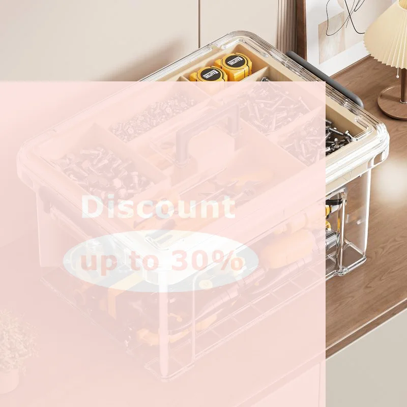 [1Pcs Double Layer Tool Storage Box with Removable Dividers Multi-purpose Organizer for Jewelry Makeup Small Item Organization]