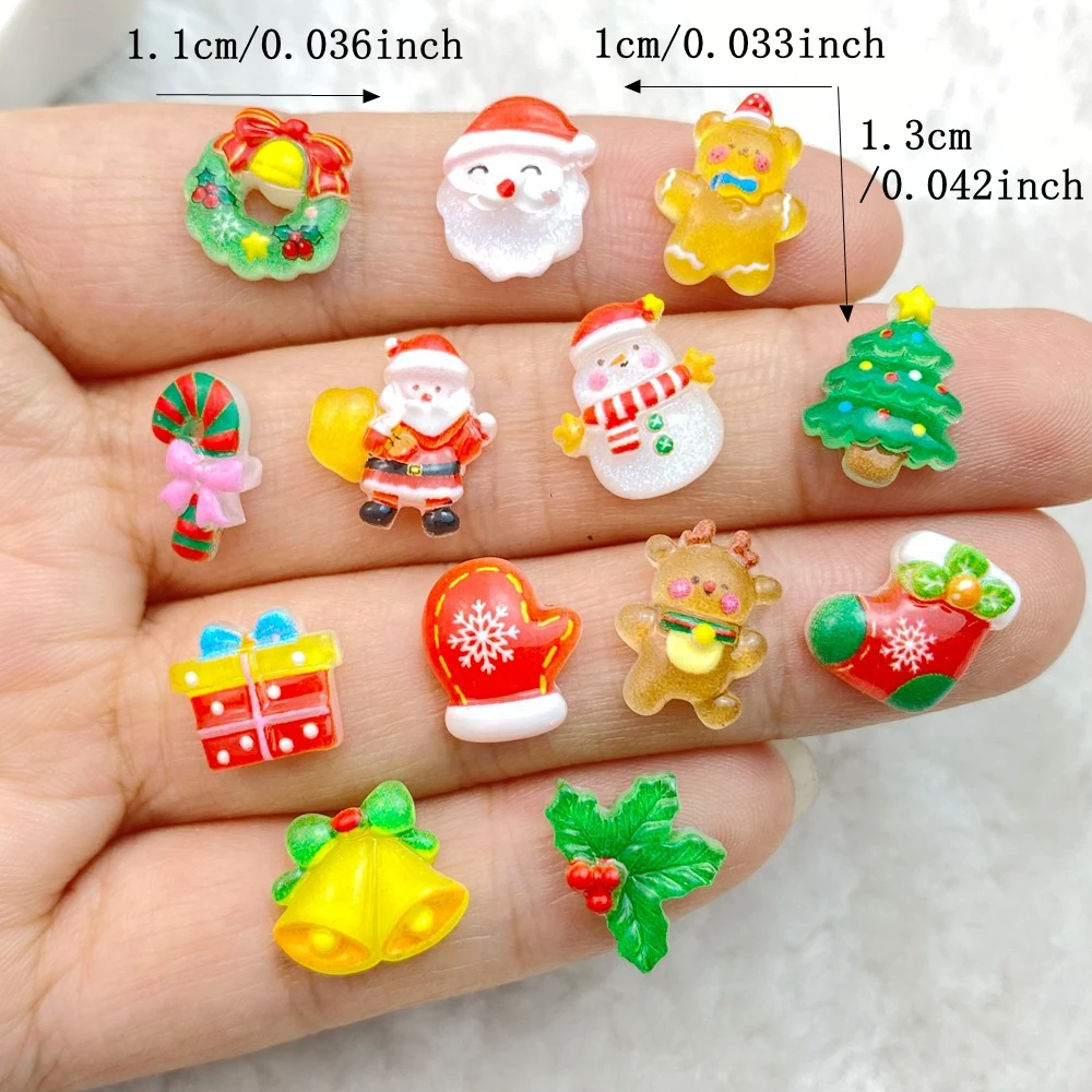 30Pcs New Cute Resin Mini Snowman, Old Man, Tree
