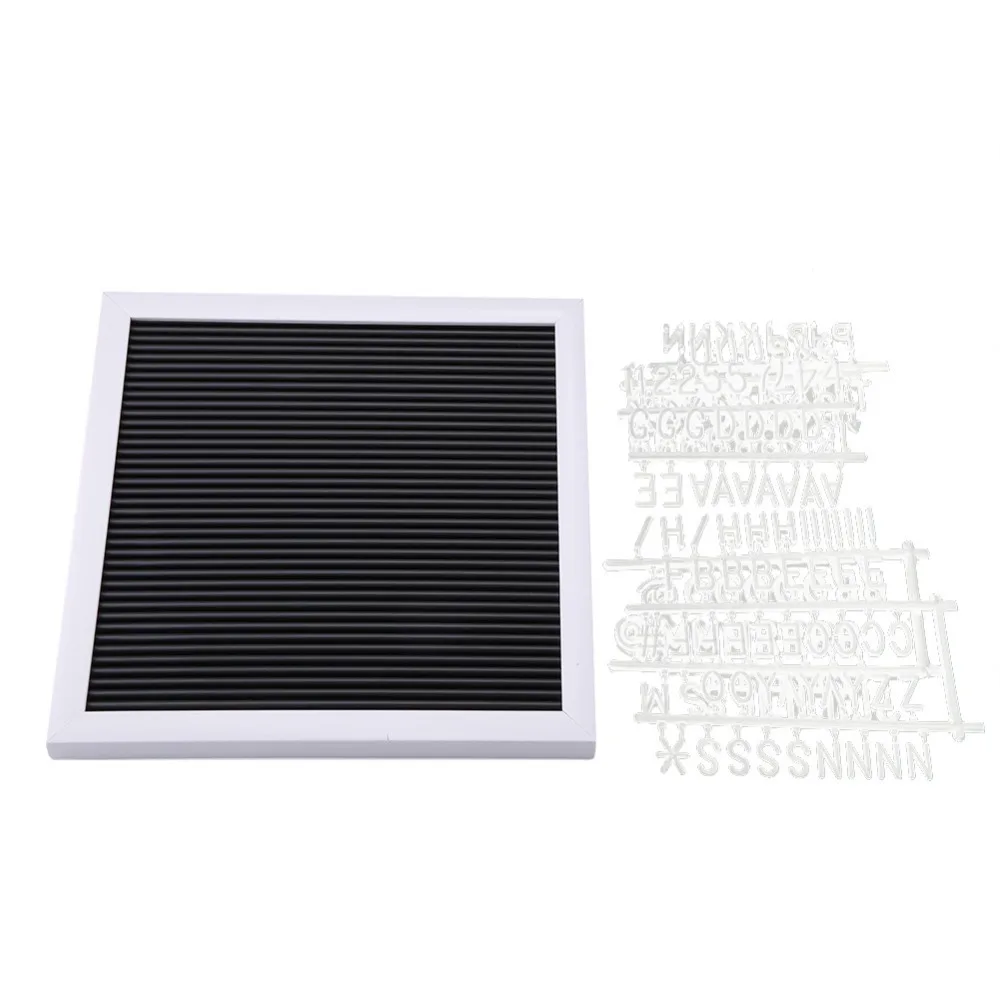 Wooden Frame Message Letter Board Black White 10 *10 in Letter Board Removable Letters Square Changeable Letter Board