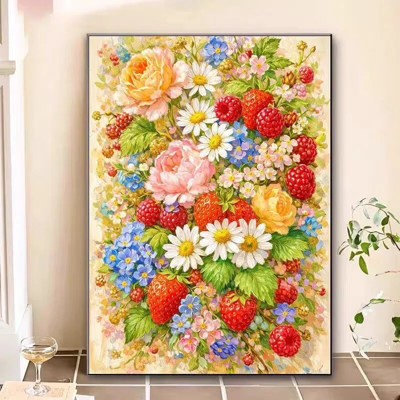 

Наборы для вышивания крестиком 9CT 14CT с принтами фруктов и цветов, наборы для рукоделия, декор для дома, с иглами и нитками