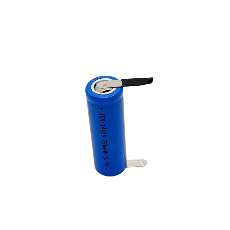 2PCS Replacement battery 14430 750mAh 3.7V rechargeable lithium battery with solder blade solder foot shaver camera battery
