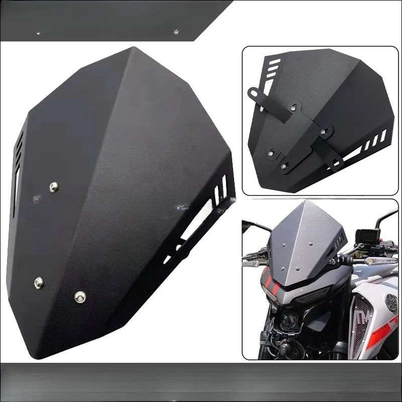 

Modified Front Windshield, Windshield Aluminum Head Cover & Wind Deflector for Yamaha MT03 / MT25 (2020-2022 Model Years)
