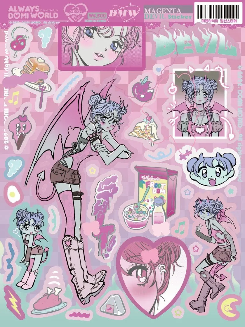 1/4 قطعة ملصقات دومي Instagram Style Spicy Girl شخصية فتاة ملصقات Instagram عالية المظهر عناصر شعبية لوحة جو كبيرة