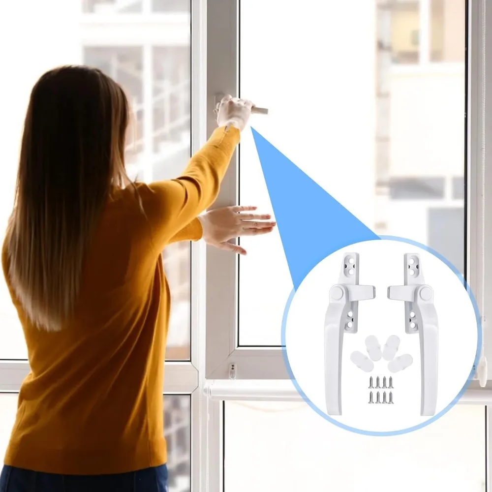 Fenstergriff mit Schlössern, universeller Türgriff, Schlüsselverriegelung für Doppelverglasung, Türdrehen aus Aluminiumlegierung