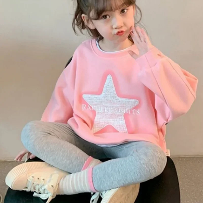 Hoodies Sweatshirts Girls Cotton Tops Overcoat Outwear 2025 Stars Spring Autumn Windproof Kids Christmas Gift Children's Clothin