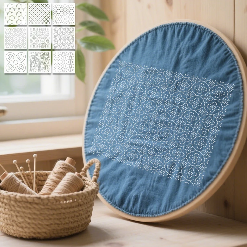 YOMDID 9 個刺し子刺繍テンプレート DIY 幾何学的 - Embroidery Motif のレビューと価格