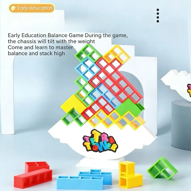 Baby Stacking Balance Toy Russian Building Blocks Toy Children's Party Table Game Parent Child Interaction Baby Early Education