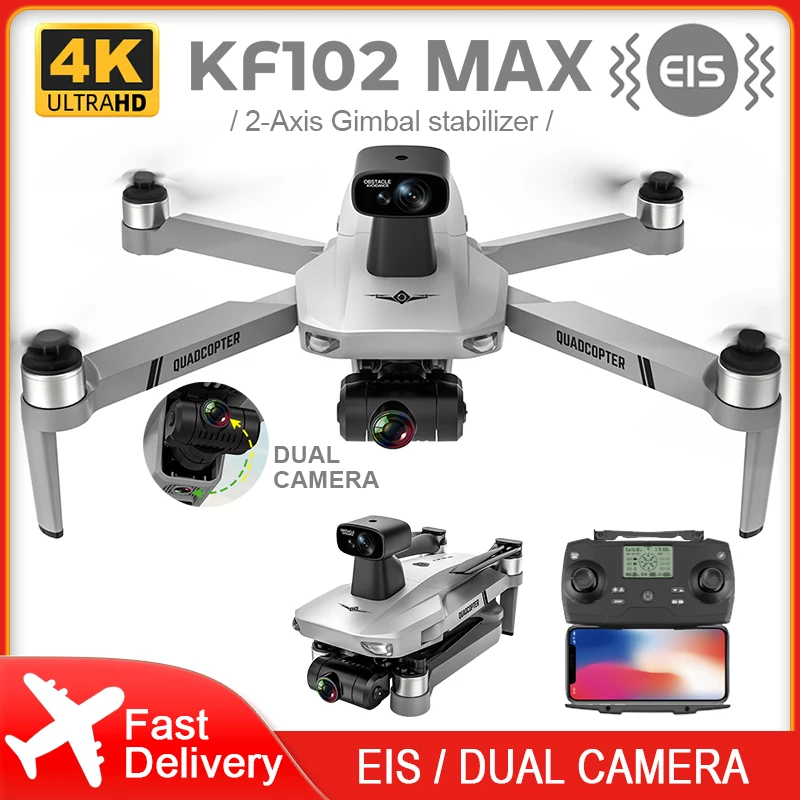 Top KF102 Max GPS Drone 4k Profesional FPV HD Camera KF102 Drones 2-Axis Gimbal Brushless Motor RC Quadcopter VS ZLL SG906 Max