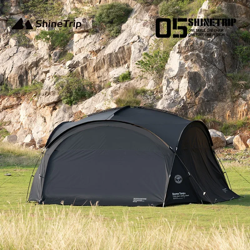 ShineTrip New Outdoor Round Dome Canopy tenda Multiplayer impermeabile Sunproof Camping oversize Enclosure Fabric Mesh Dome Set