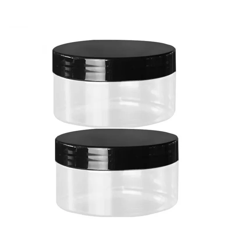 

14Pcs Wide Mouth Bottle Black Lids 89Dia. 200ml 250ml 300ml 400ml 500ml PET Plastic Cream Jars Cosmetic Containers