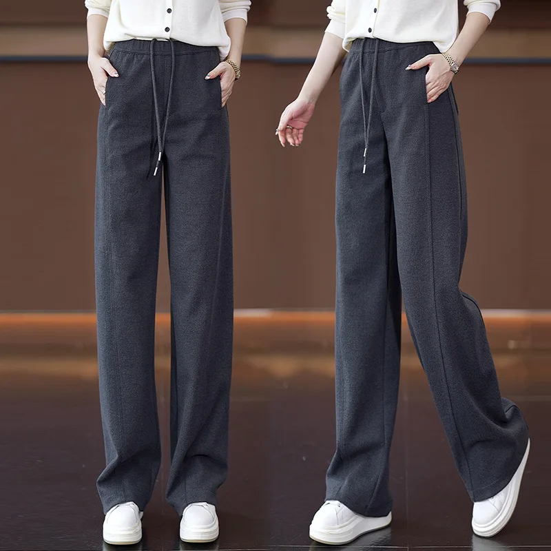 

Женские брюки Scimitar на флисовой подкладке, новый стиль осень и зимы, популярные в этом году брюки-бананы, свободные повседневные широкие брюки