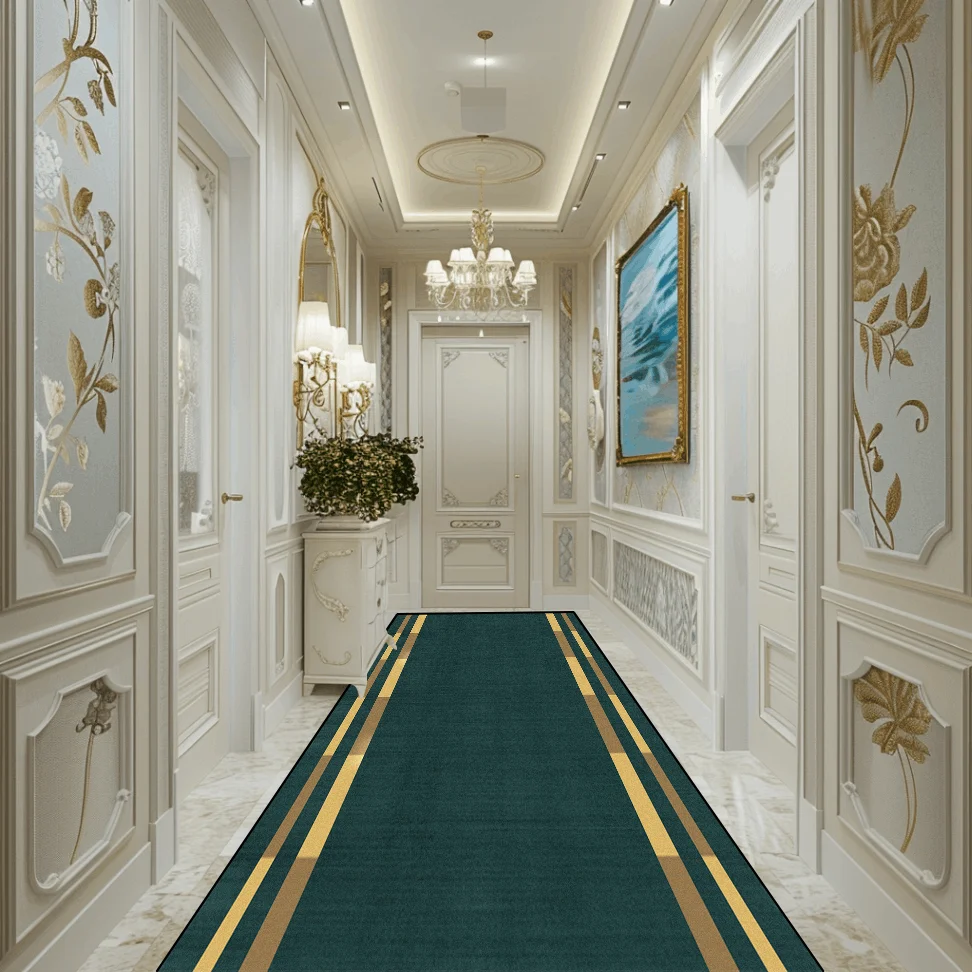 Hallway Carpet Light Luxury European Long Corridor Carpet Stairway Decoration Home Floor Mats Runner Customizable Aisle Rug