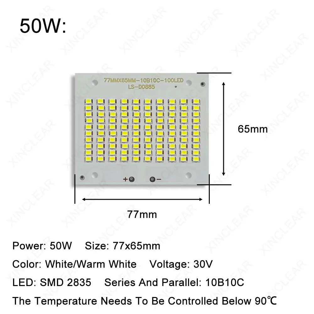 10W 20W 30W 50W 100W 150W 200W 100% Full Power New Production SMD COB 2835 LED PCB Board For Lighting Source LED Floodlight