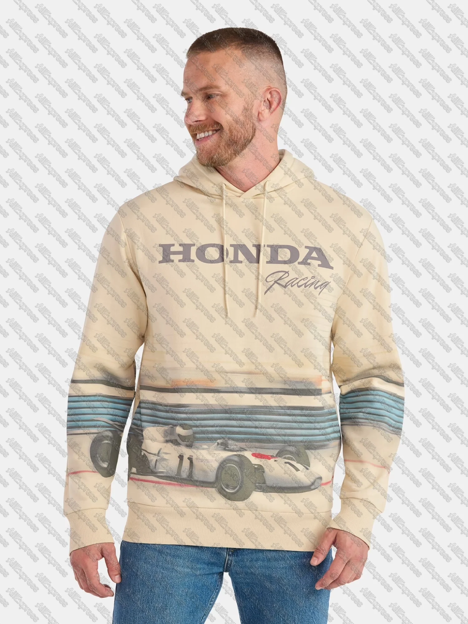 

Hot Sale Honda Racing Men's Graphic Hoodie Sports Leisure Cycling Top Comfortable Autumn Winter Fashion Street Casual Hoodie