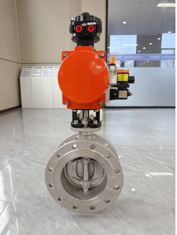 YT Heavy Du/ty Pneumatic Flanged Triple Offset Butterfly Valve SS/Carbon Steel Wear Resistant 16-48Inch 1 Year Warranty for