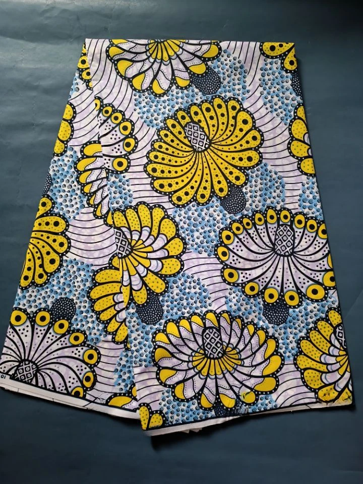 2022 new arrival holla.ndais su.\'per wax fabric hot sale Ankara print fabric Ghana wax fabric dress 6 yards