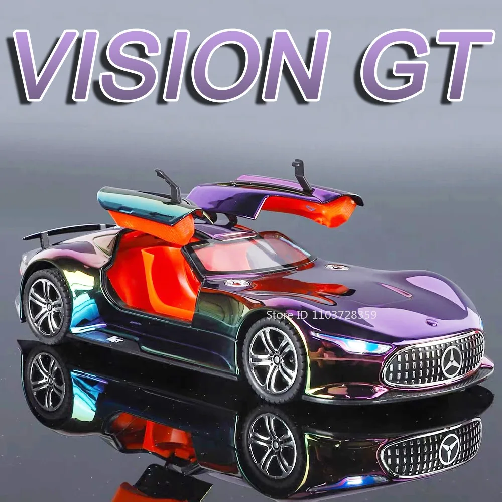 

1:24 Vision GT Apollo EVO Model Supercar Toys Alloy Diecast Sound Light Doors Opened Pull Back Ornament Sports Car for Kid Gifts