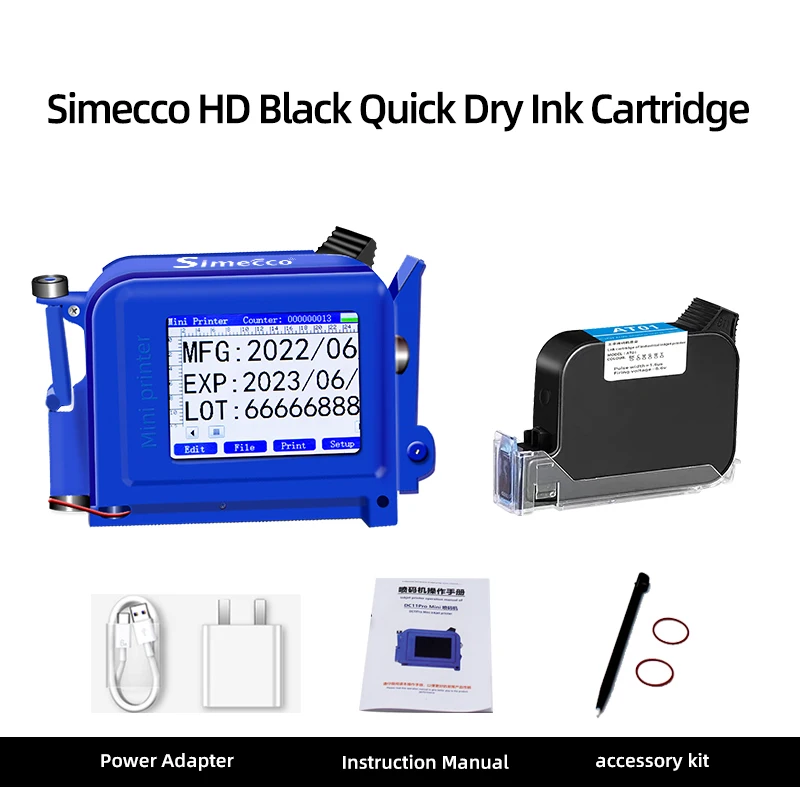 Portable Handheld Inkjet Printer Mini Label Coding Machine