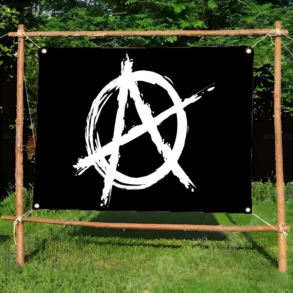 symbol protest A-Anarchy Flags Daily four ring borderless design indoor outdoor decor easy hang install