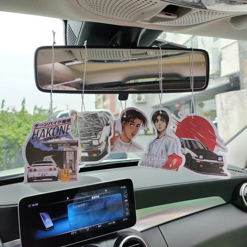 JDM الأولي D AE86 سيارة معطّر الهواء معلقة مرآة الرؤية الخلفية العطور قلادة الصلبة ورقة فوجيوارا توفو متجر الملحقات الداخلية #4