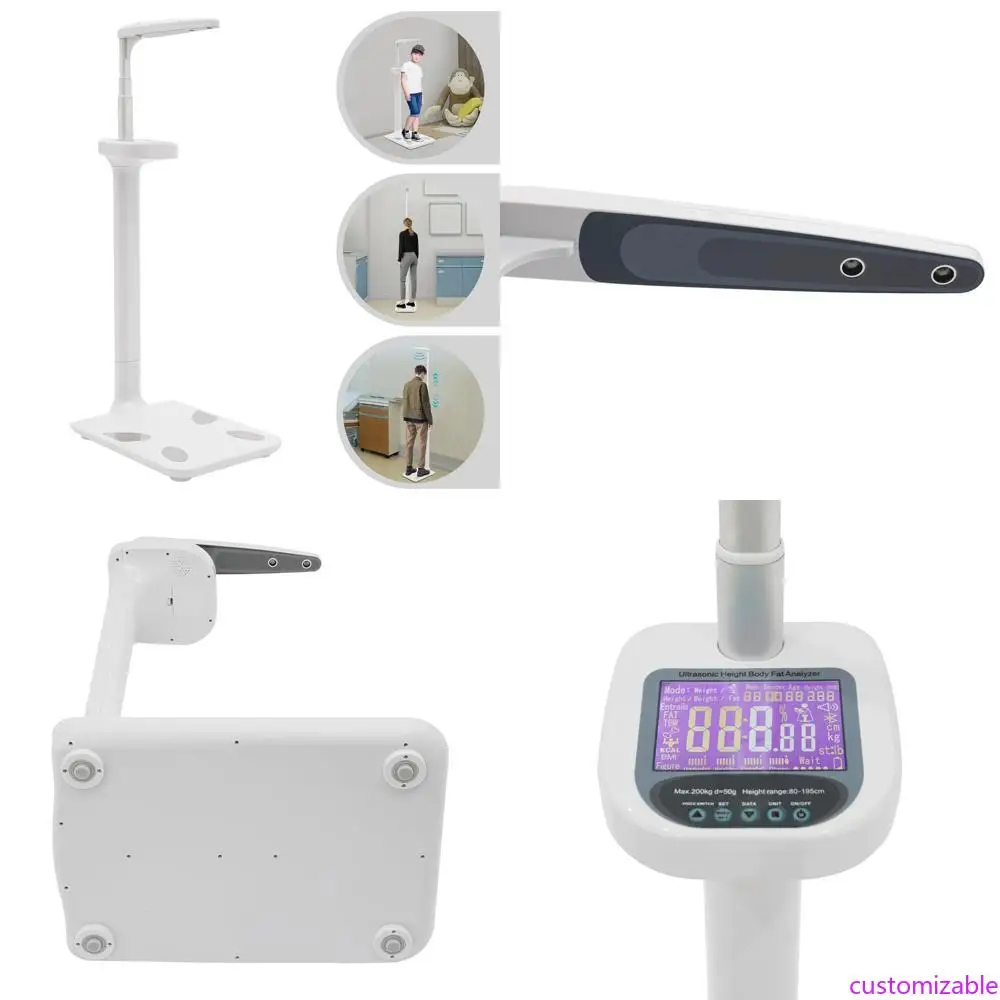 

Advanced Ultrasonic Medical Scale with LCD Display for Digital Height and Weight Measurement, Including BMI and Body Fat Analysi