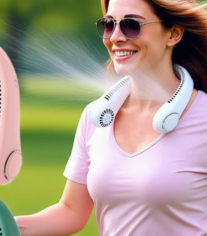 

Portable Neck Fan 3 Speeds Mode Adjustable Stretchable Neck Fan Blow Air For Cooling Hand Free 4000mAh Rechargeable
