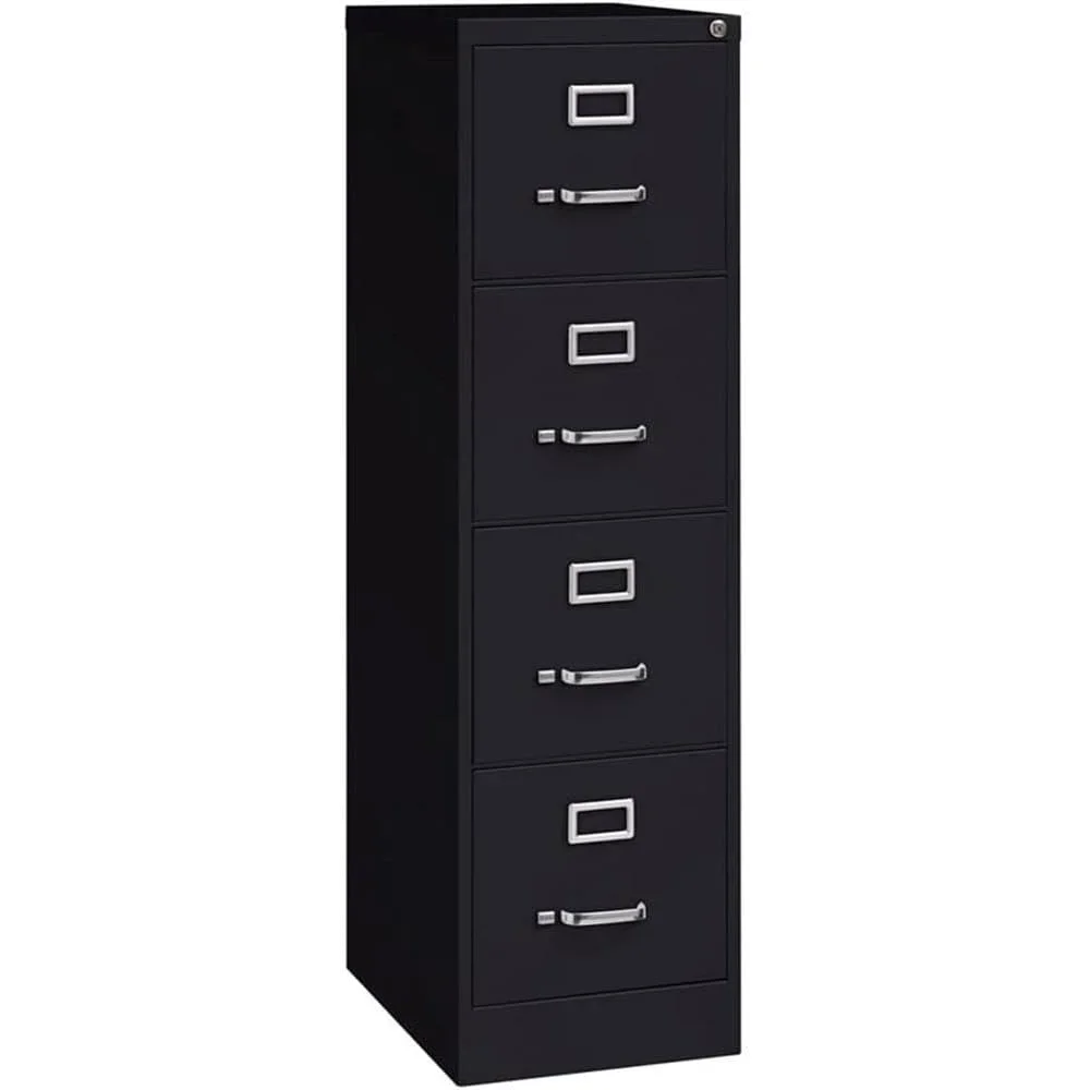 

4 Drawer Metal Vertical File Cabinet with Lock, 22" Deep, Letter Size, Home/Office, Preassembled, Commercial Grade