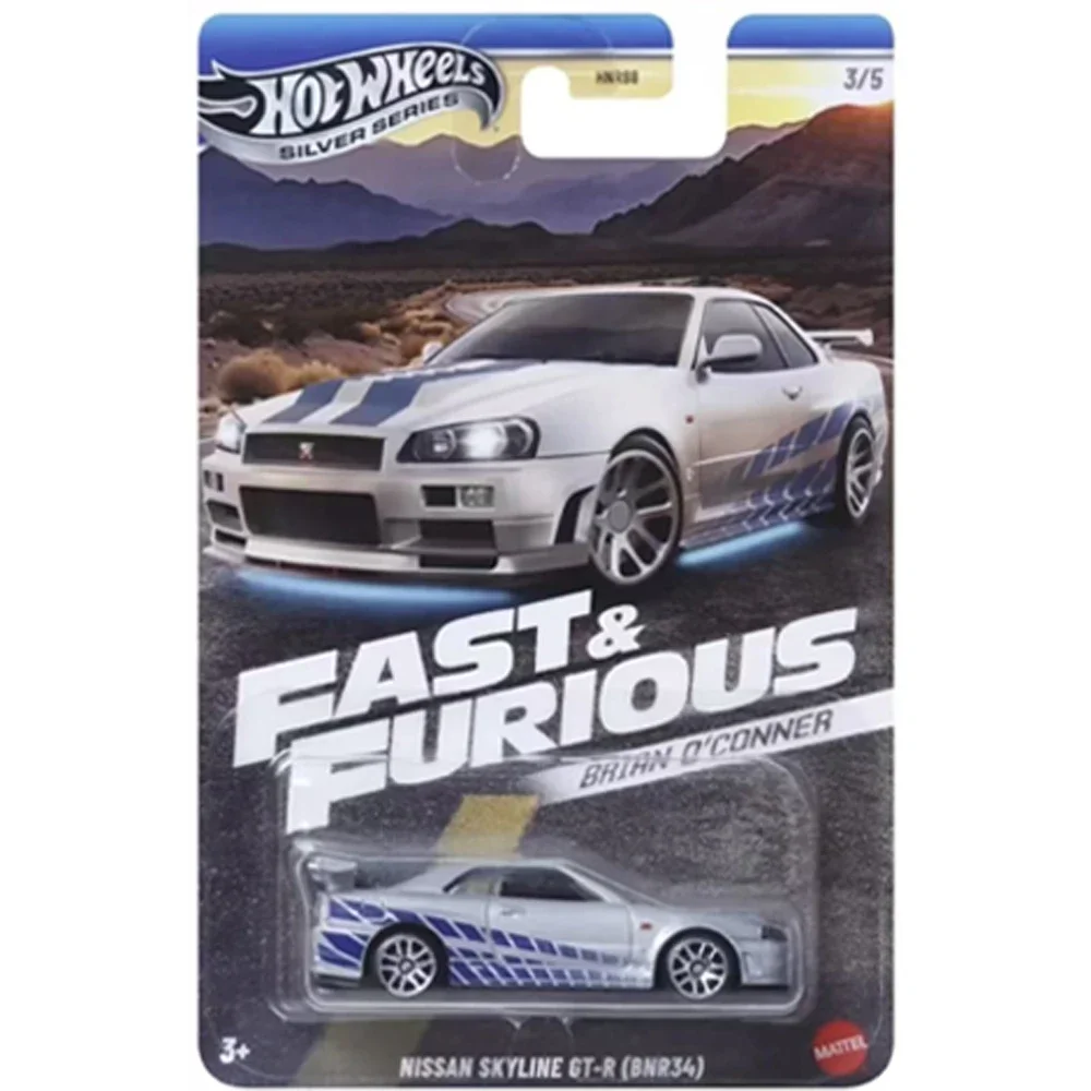 Hot Wheels Cars Fast & Furious HNR88 TOYOTA SUPRA NISSAN SKYLINE GTR (BNR34) Литая под давлением модель автомобиля, игрушки, подарок для мальчиков