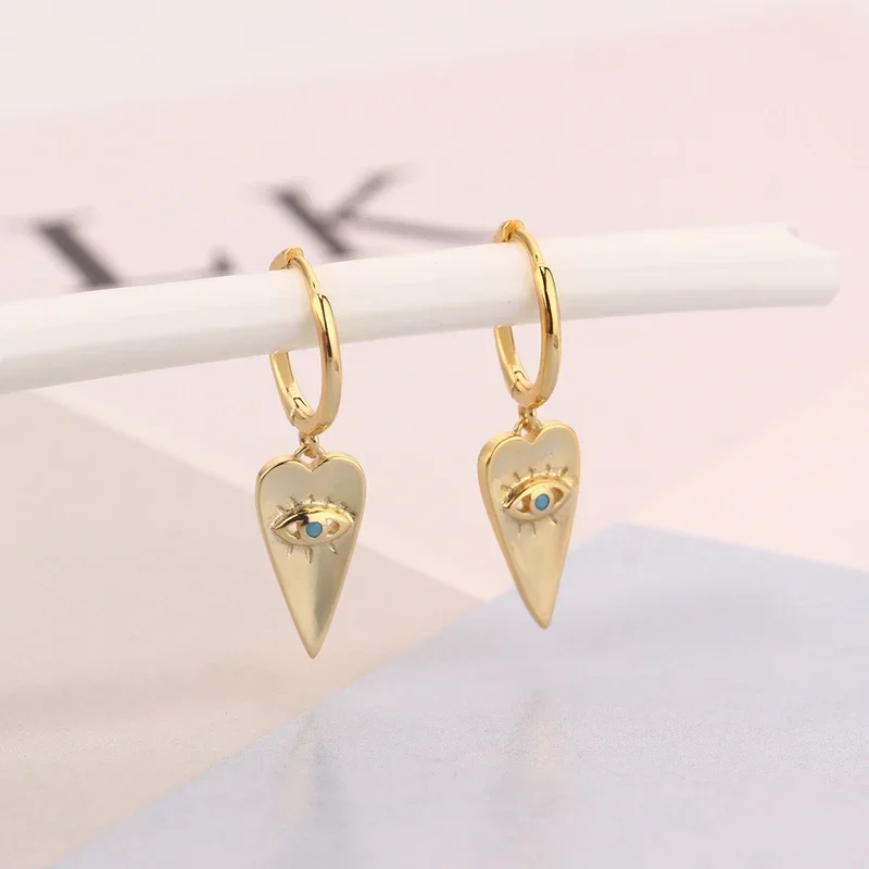 Lucky Eye Leafs Pendant Drop Earring for Women Charm  Piercing Jewelry Pendientes Mujer 2025 Accessories