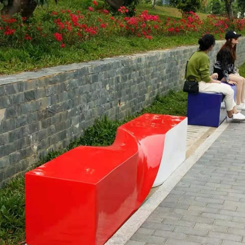 FRP twist stool shopping mall leisure seat public rest area creative personality twist shaped chair